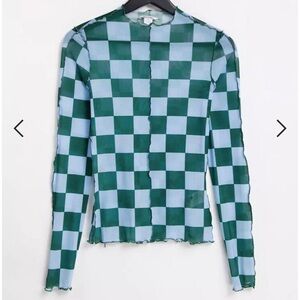 Monki Two-tone Mesh Long Sleeve